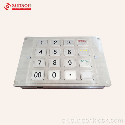 16-klávesový šifrovaný pinpad pre kiosk bez bezpilotných prostriedkov
